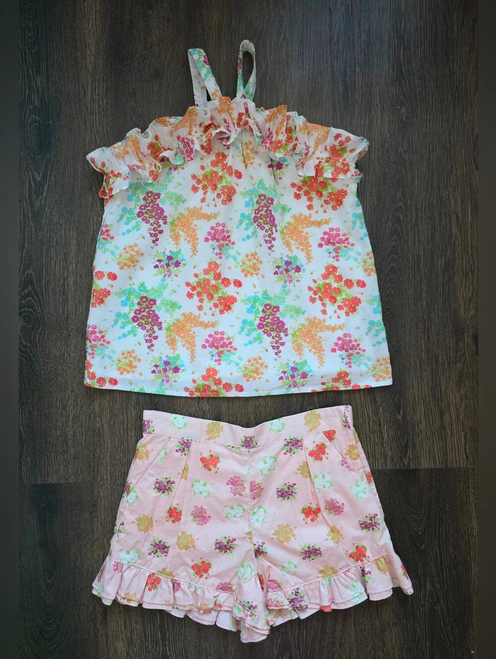 Janie & Jack floral ruffle shorts outfit